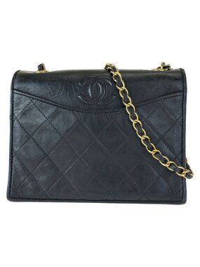 Chanel Vintage Quilted Single Flap CC Logo Crossbody Chain Shoulder Bag Pochette